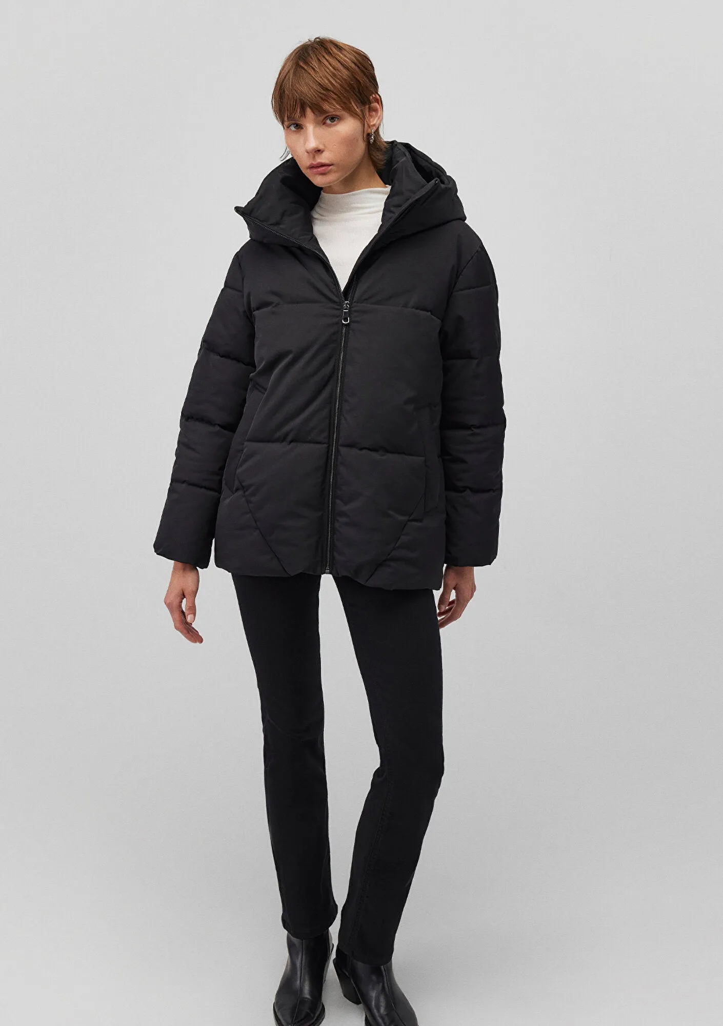 Hooded Black Puffer Jacket