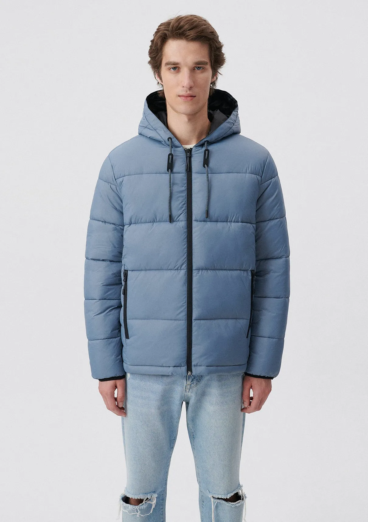 Hooded Blue Puffer Jacket