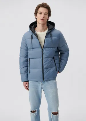 Hooded Blue Puffer Jacket