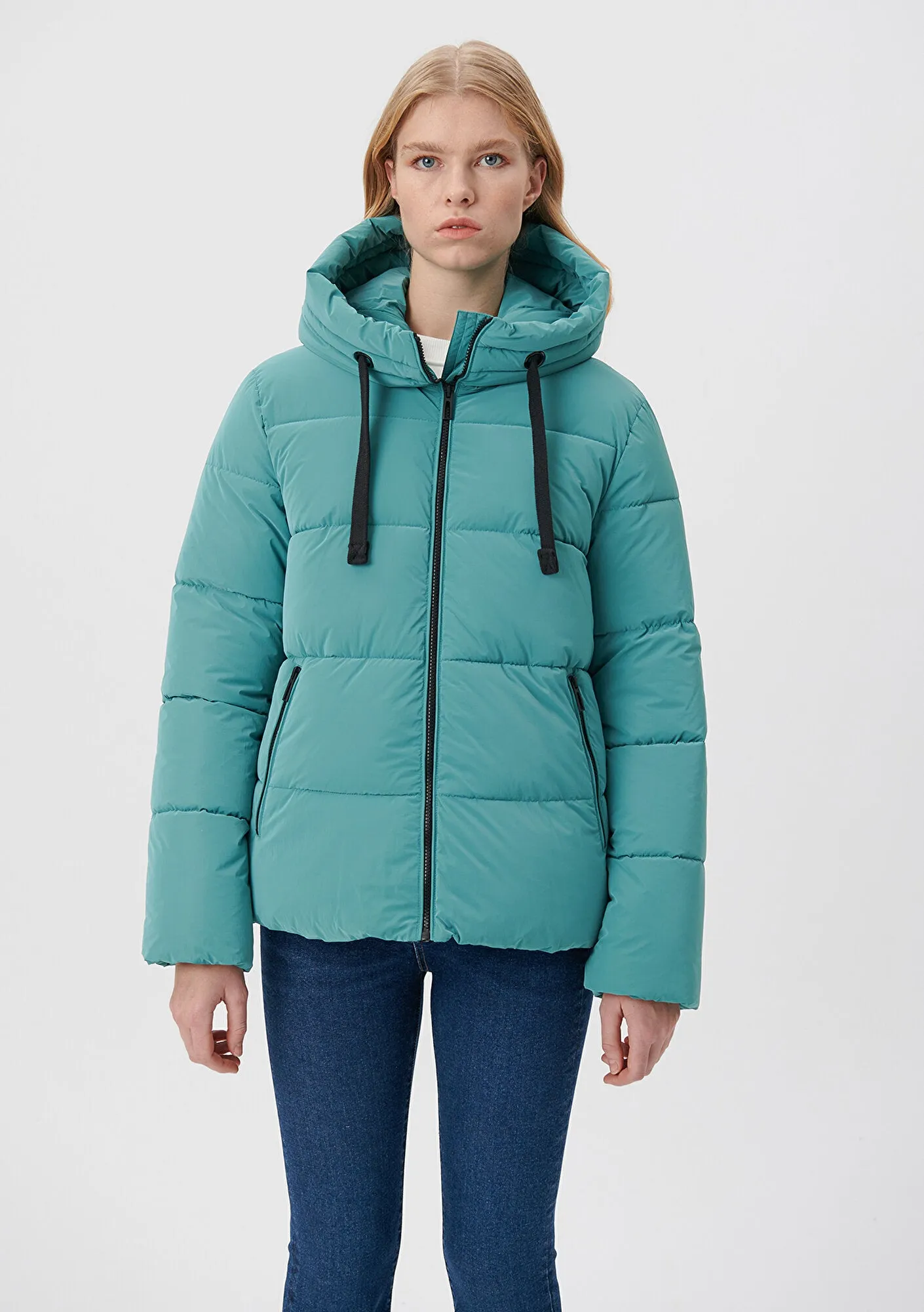 Hooded Green Puffer Jacket