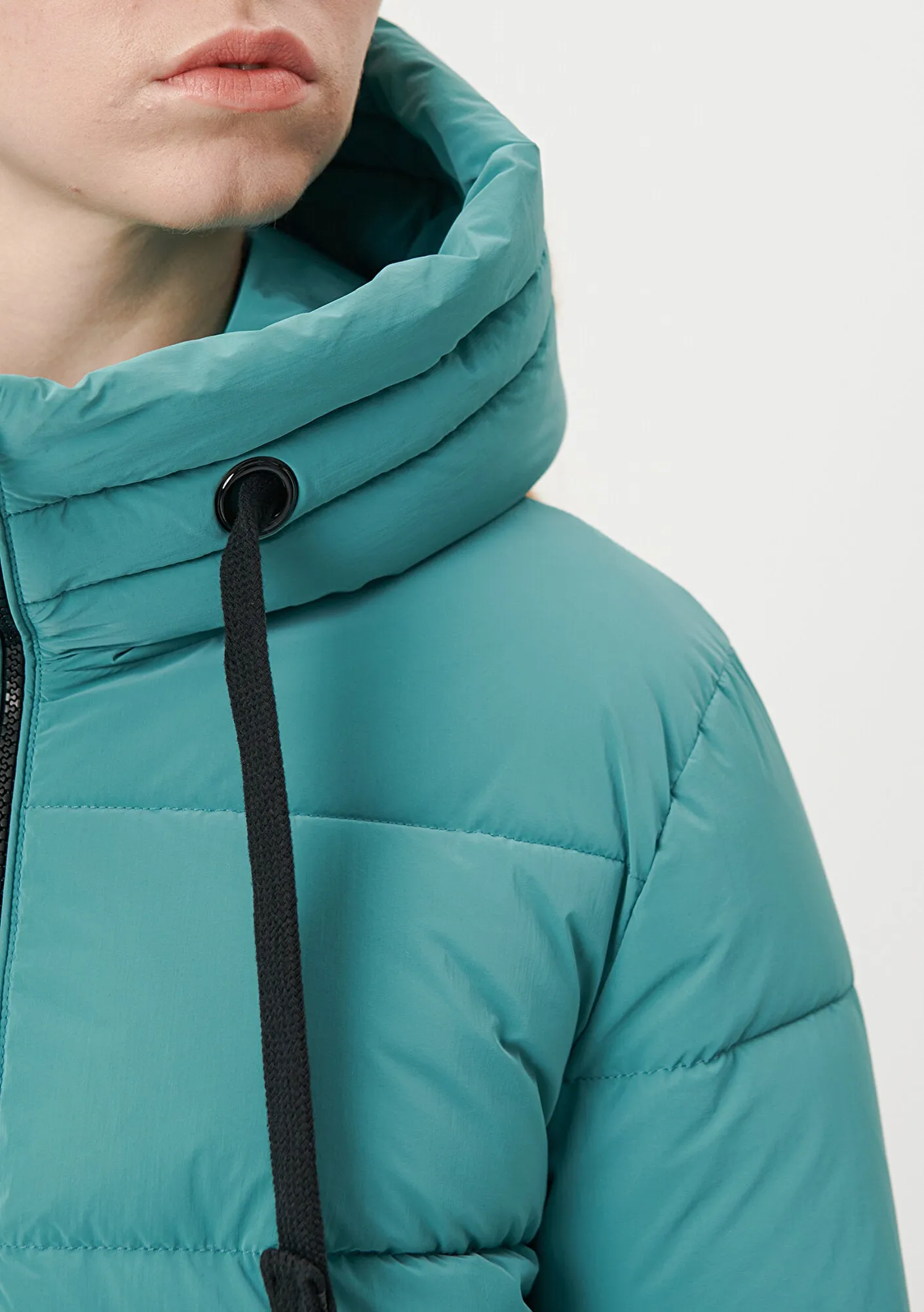 Hooded Green Puffer Jacket