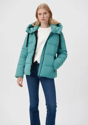 Hooded Green Puffer Jacket