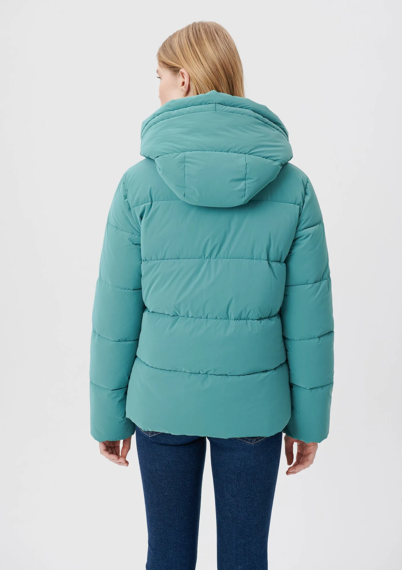 Hooded Green Puffer Jacket