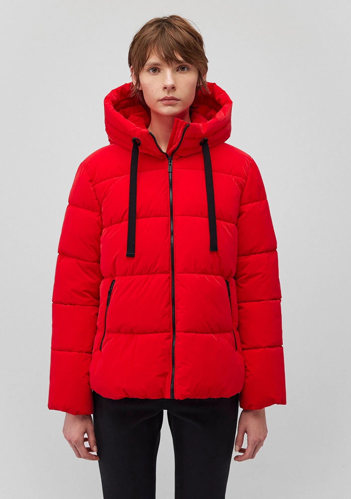 Hooded Red Puffer Jacket