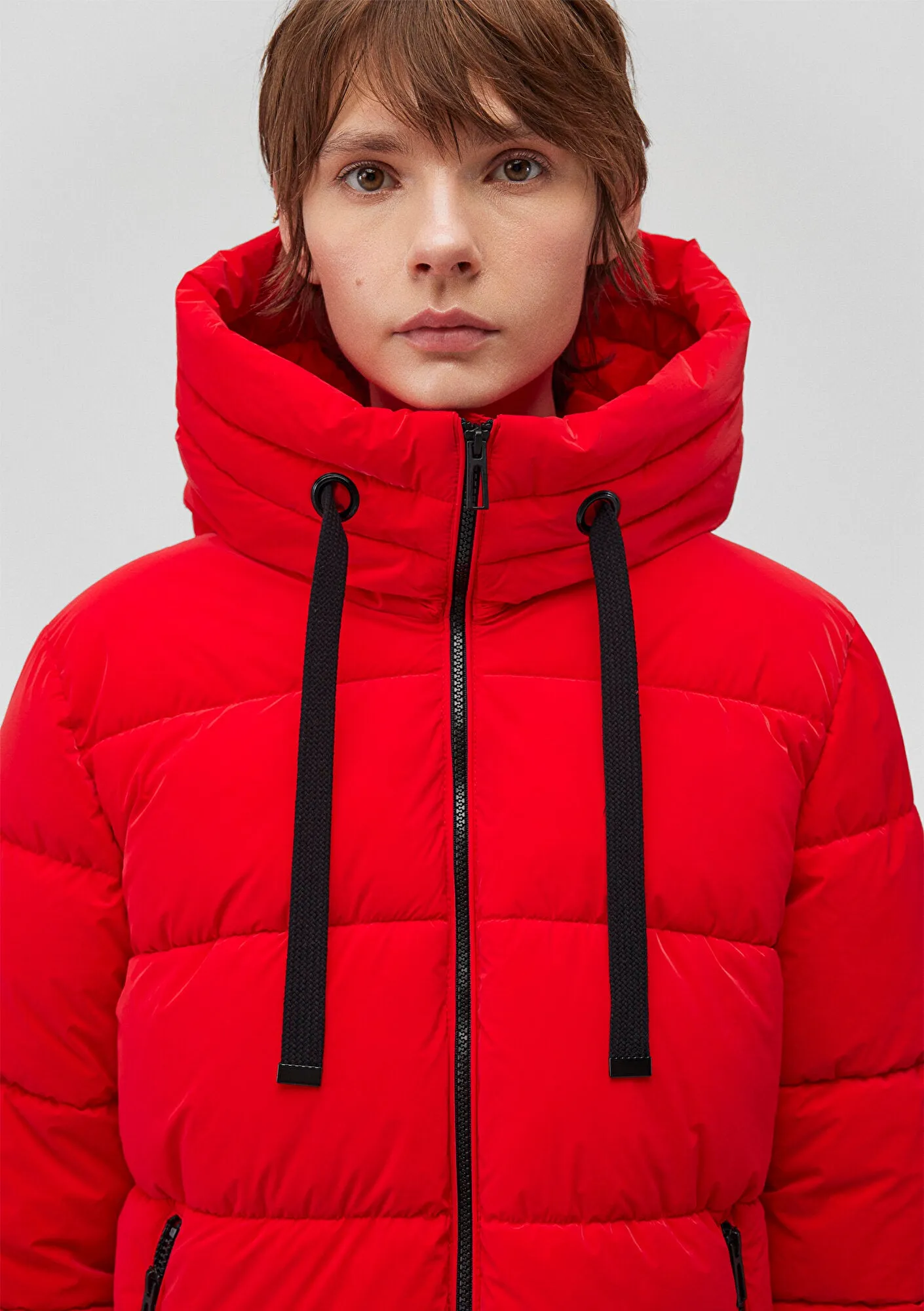 Hooded Red Puffer Jacket