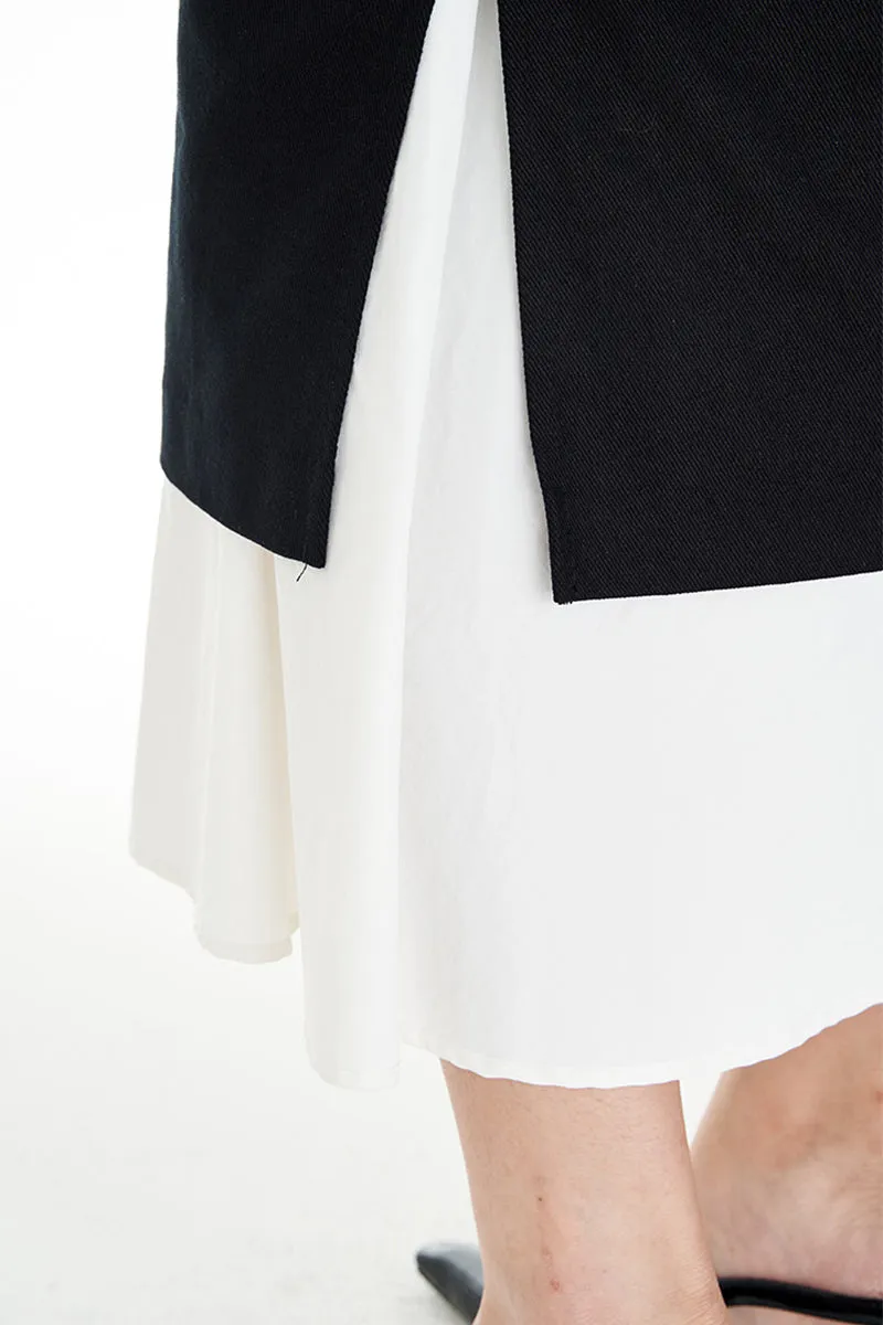 HQT1150 Layered Chic Midi Skirt