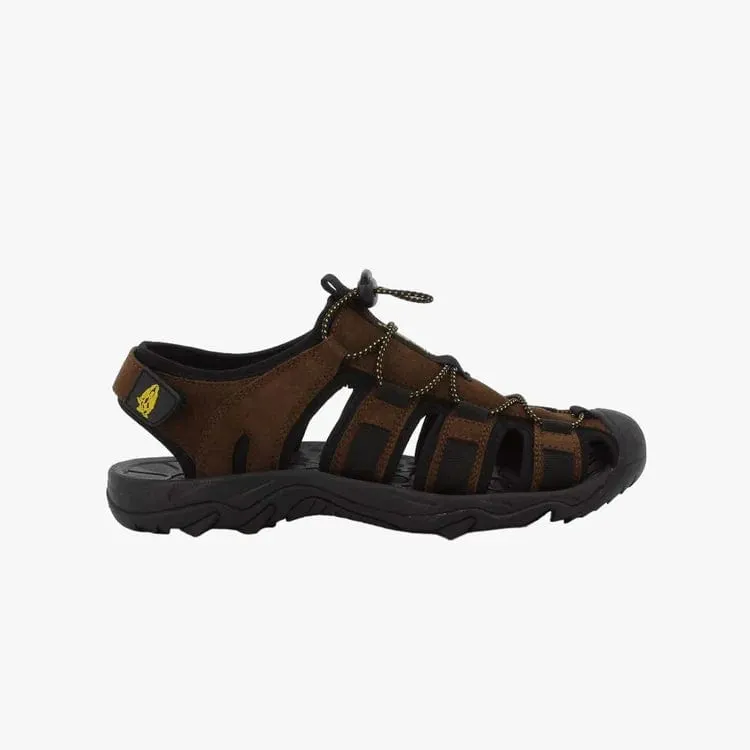 Hush Puppies Mens Porting Sandal Brown Suede Mesh
