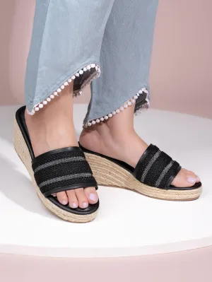 Hydes N Hues Comfortable wedge with jute covering on the sides with TPR Sheet Sole