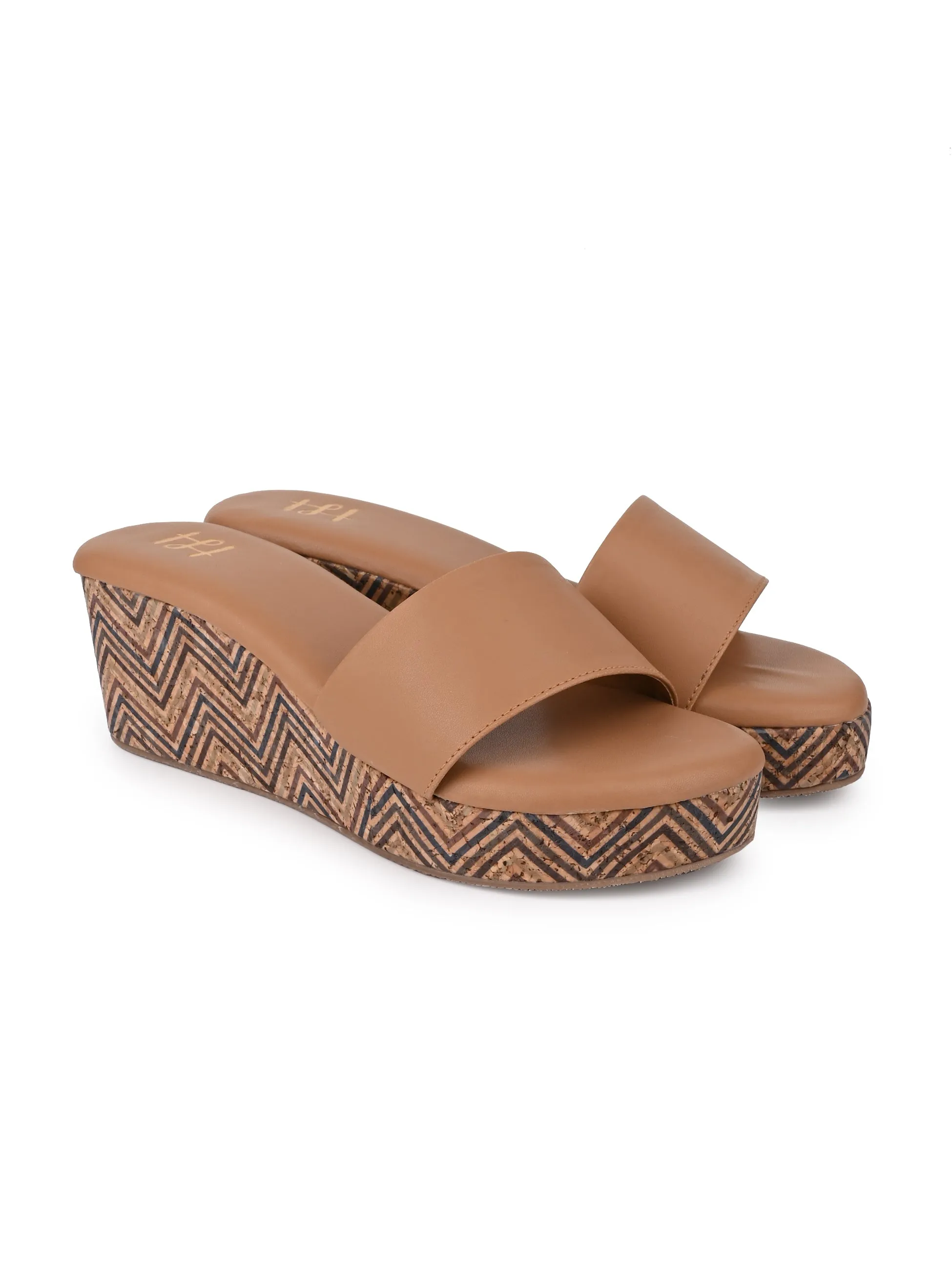 Hydes N Hues Tan Wedge Heels