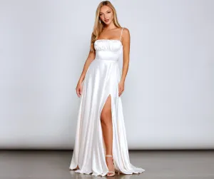 Jenny A-Line Stylish Satin Formal Dress