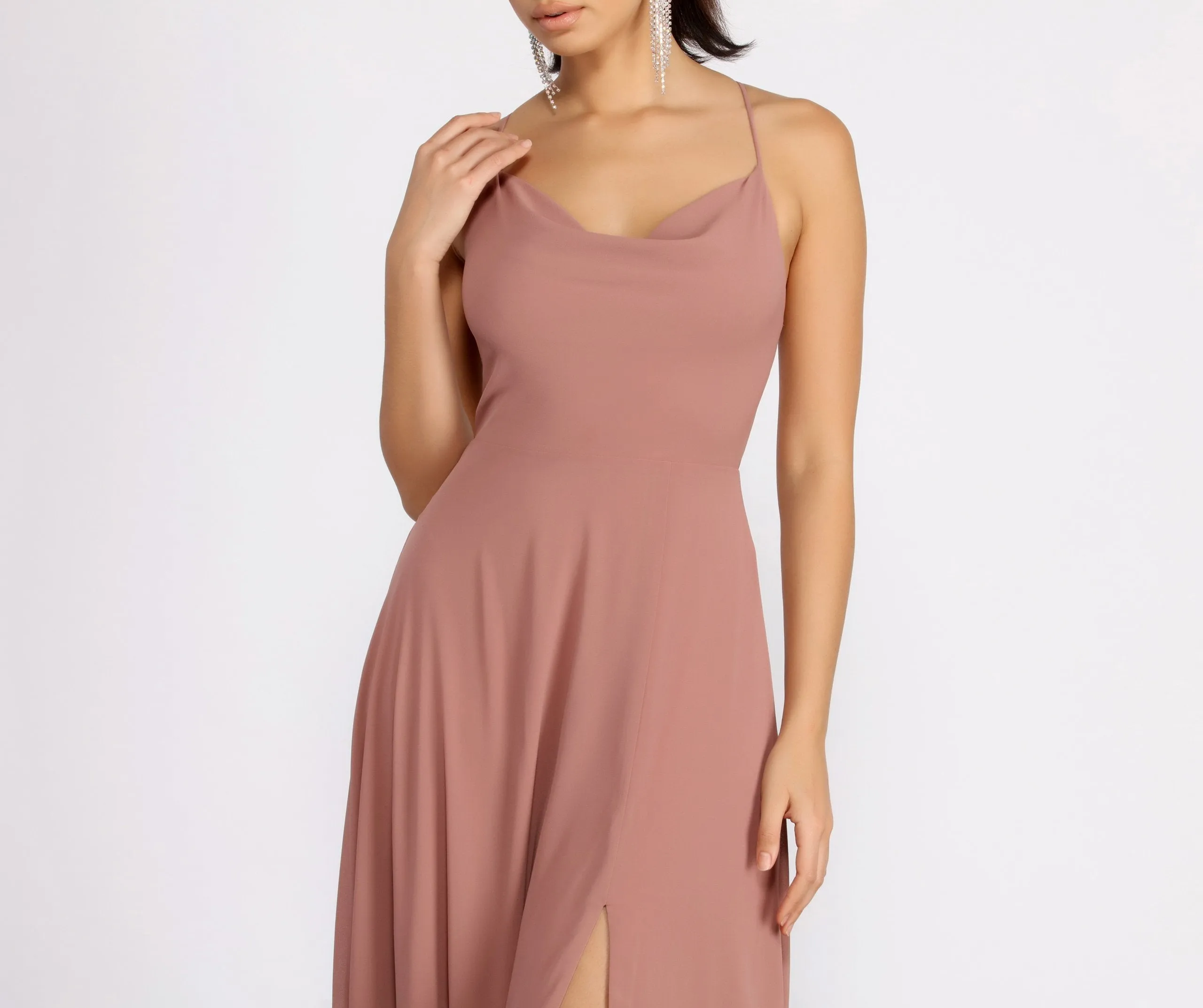 Kai Chiffon Lace Charming Up Back A-Line Dress