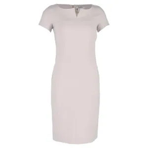 Knee-Length Short Sleeve Bodycon Dress in Light Pink Wool