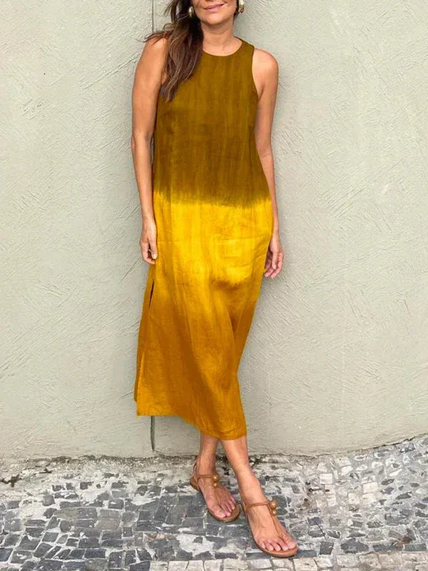 Kyline - Casual maxi dress in cotton and linen