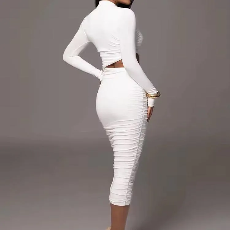 Lacey Cut Out Bodycon Midi Dress