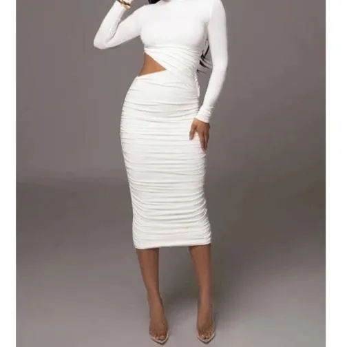 Lacey Cut Out Bodycon Midi Dress