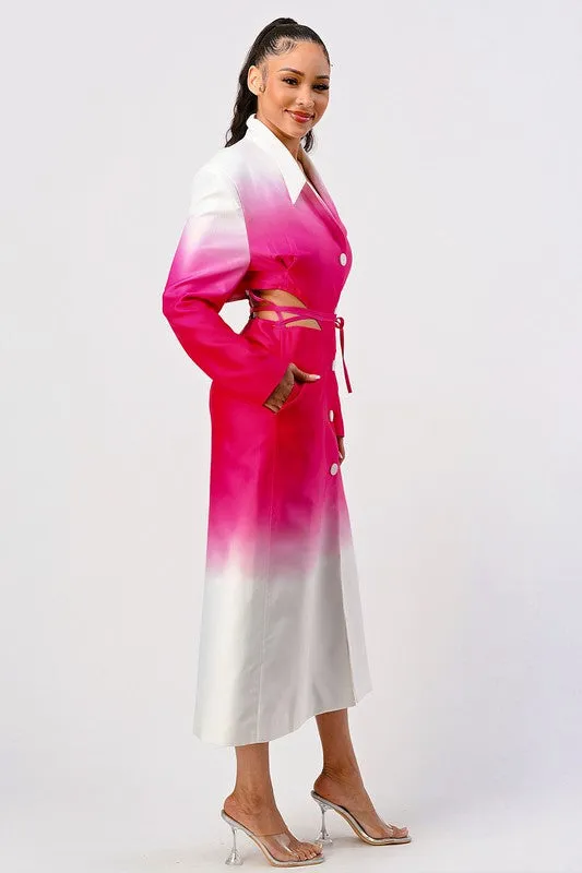 Lala Pink Gradient Trench Coat