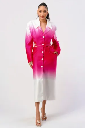 Lala Pink Gradient Trench Coat