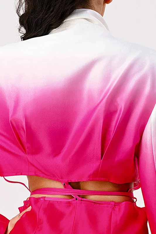 Lala Pink Gradient Trench Coat