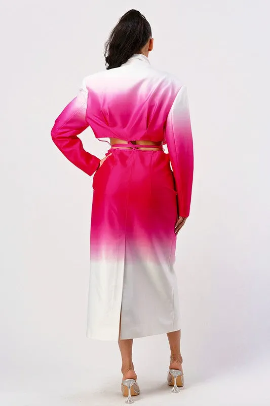 Lala Pink Gradient Trench Coat
