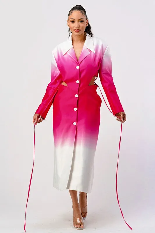 Lala Pink Gradient Trench Coat