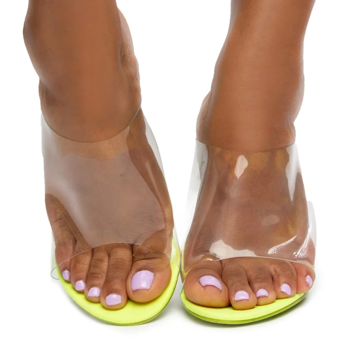 Lemonade Clear Wedge Heels