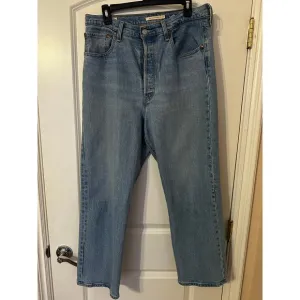 Levi's Ribcage Straight Leg Jeans - Size 31 Blue Wash High Rise Sexy &amp; Flawless