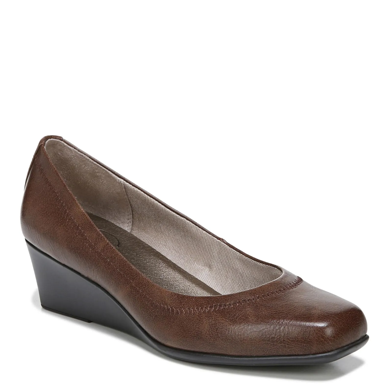 LifeStride Women's Groovy Wedge Pump, darktan, 7 W US