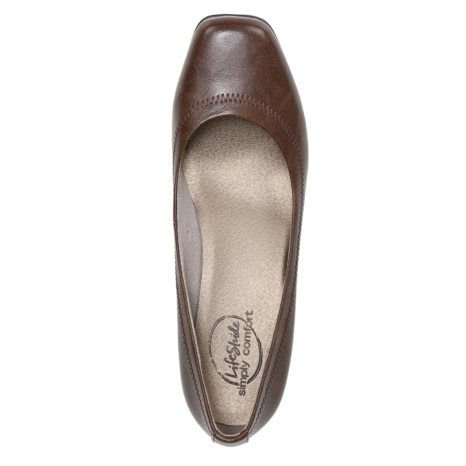 LifeStride Women's Groovy Wedge Pump, darktan, 7 W US
