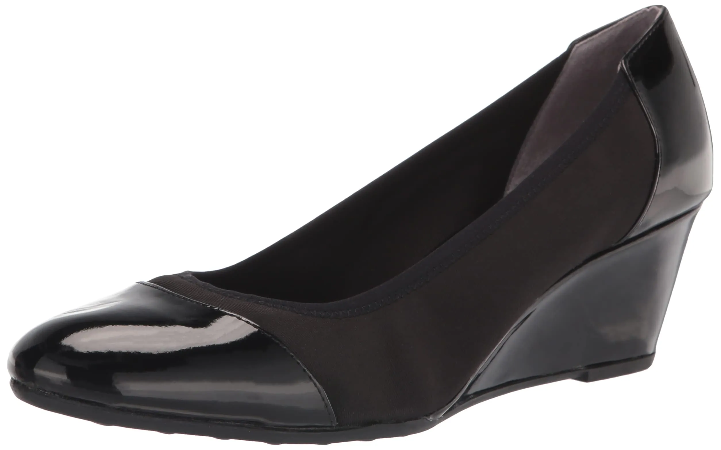 LifeStride Women's Juliana Stretch Wedge Pump, Black, 7.5 M US