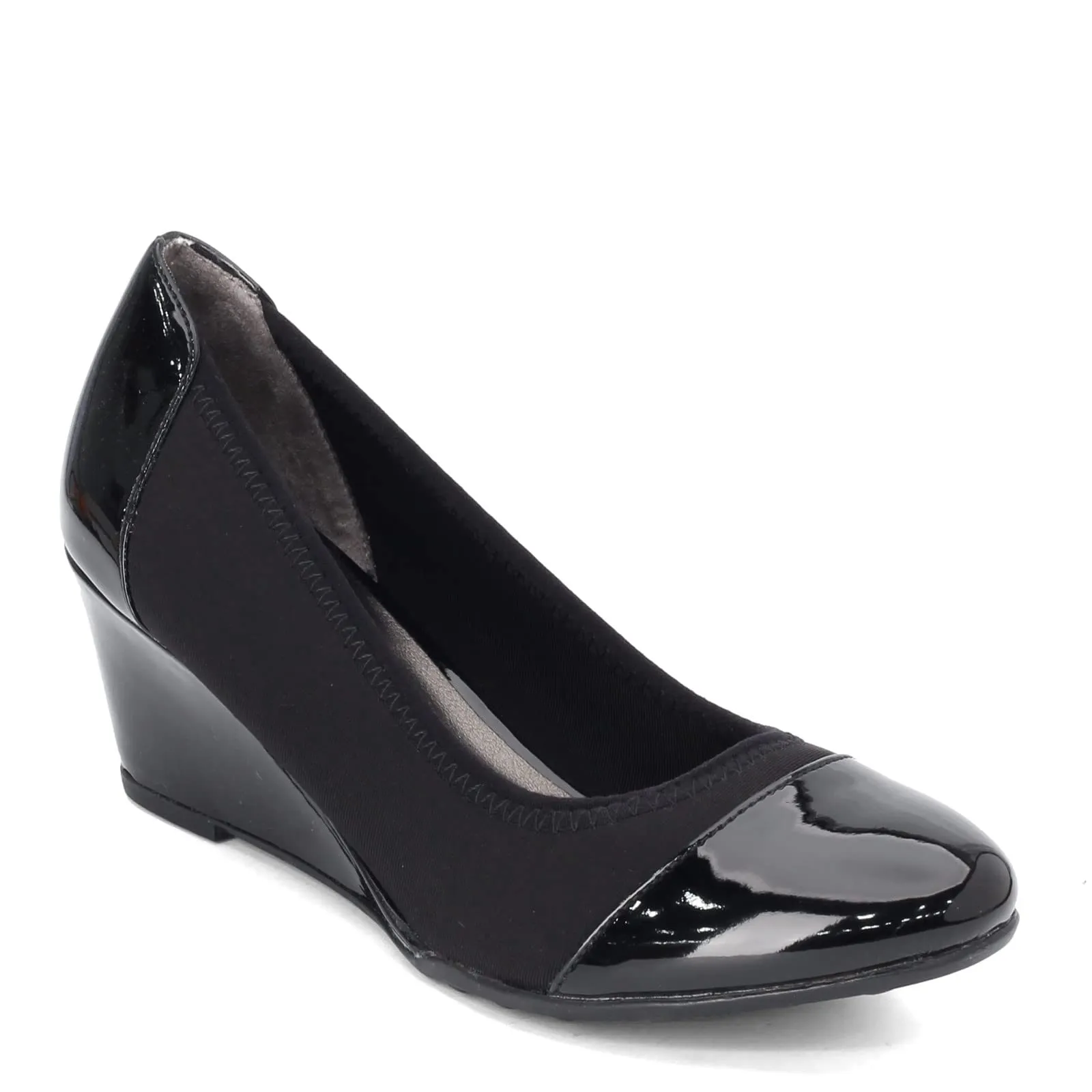 LifeStride Women's Juliana Stretch Wedge Pump, Black, 7.5 M US