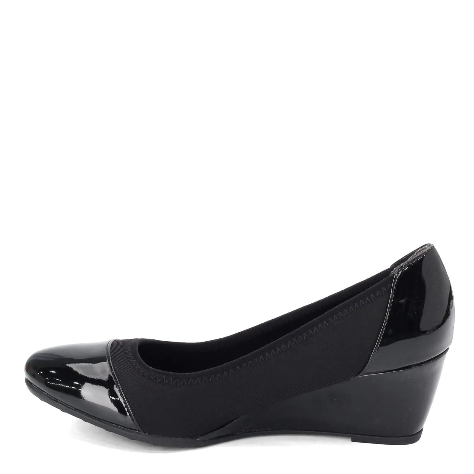 LifeStride Women's Juliana Stretch Wedge Pump, Black, 7.5 M US