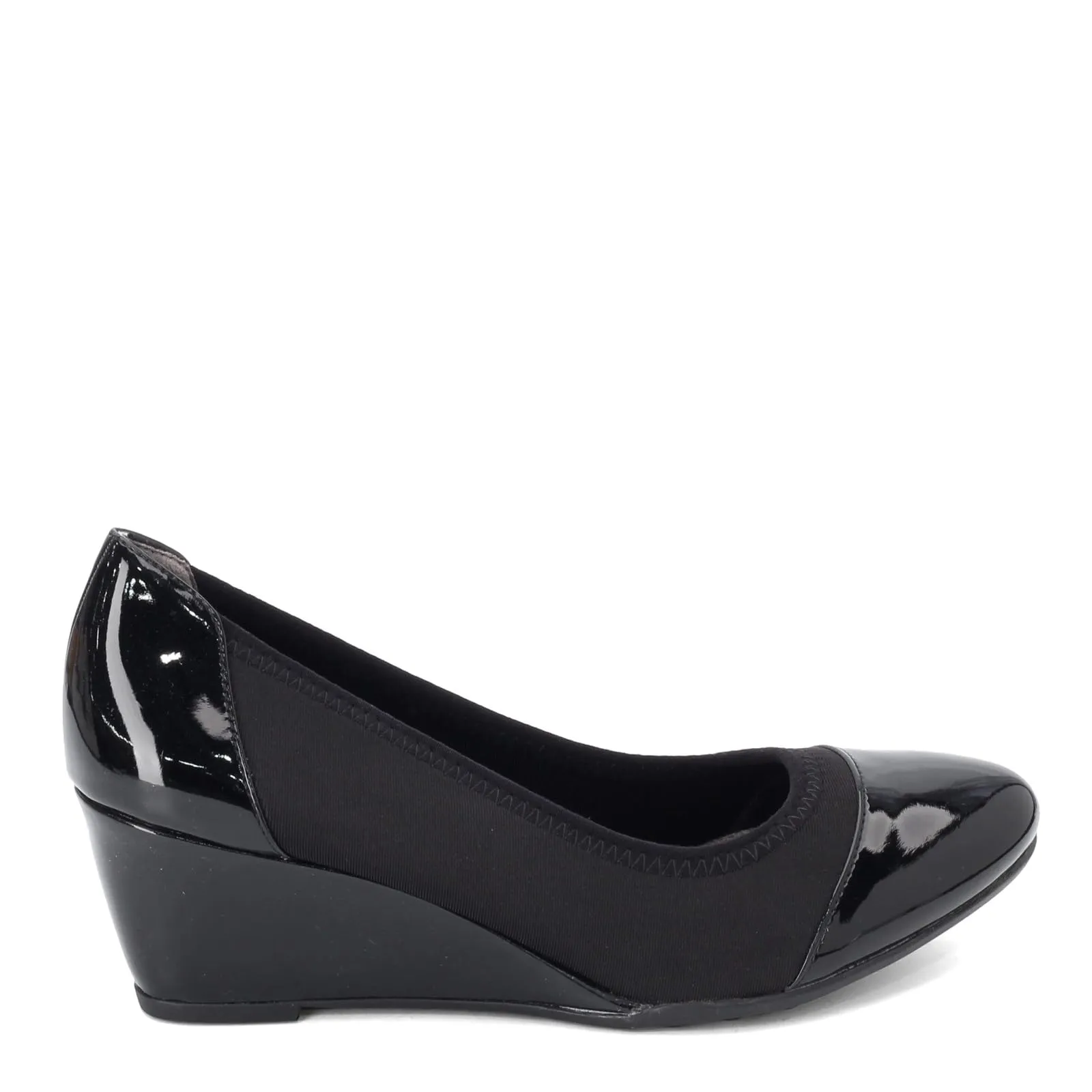 LifeStride Women's Juliana Stretch Wedge Pump, Black, 7.5 M US