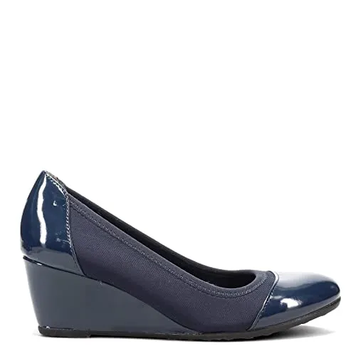 LifeStride Women's Juliana Stretch Wedge Pump, lux Navy, 9 N US