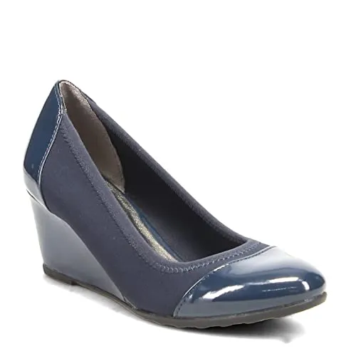 LifeStride Women's Juliana Stretch Wedge Pump, lux Navy, 9 N US