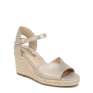 LifeStride Womens Tess Wedge Espadrille Sandals Platino Gold 9 M