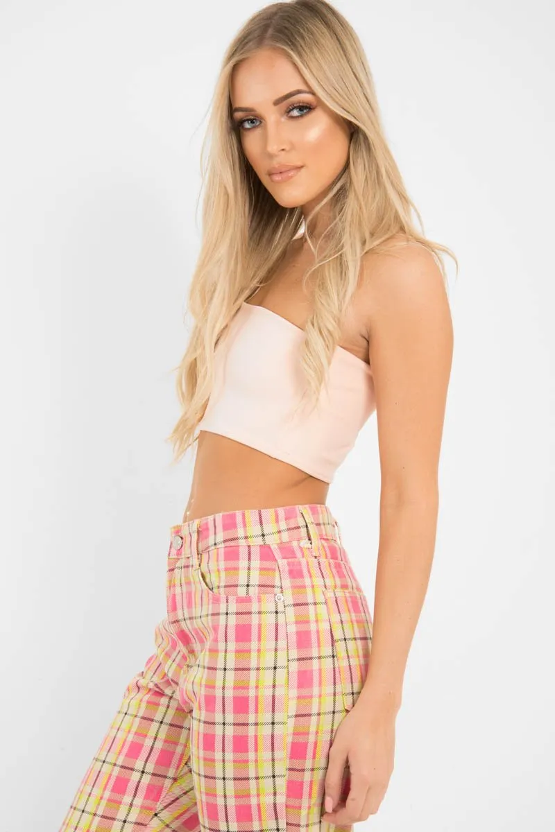 Light Pink One Shouldered Crop Top - Kamri