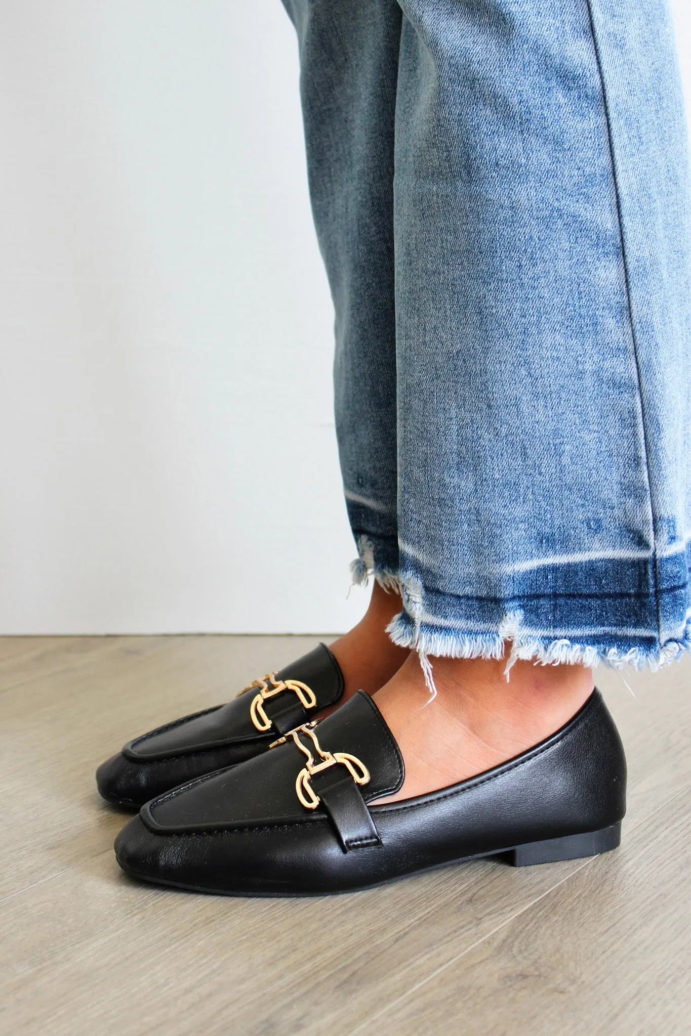Lottie Gold Bit Loafer • Black
