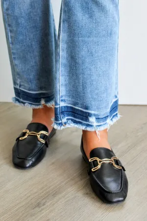 Lottie Gold Bit Loafer • Black