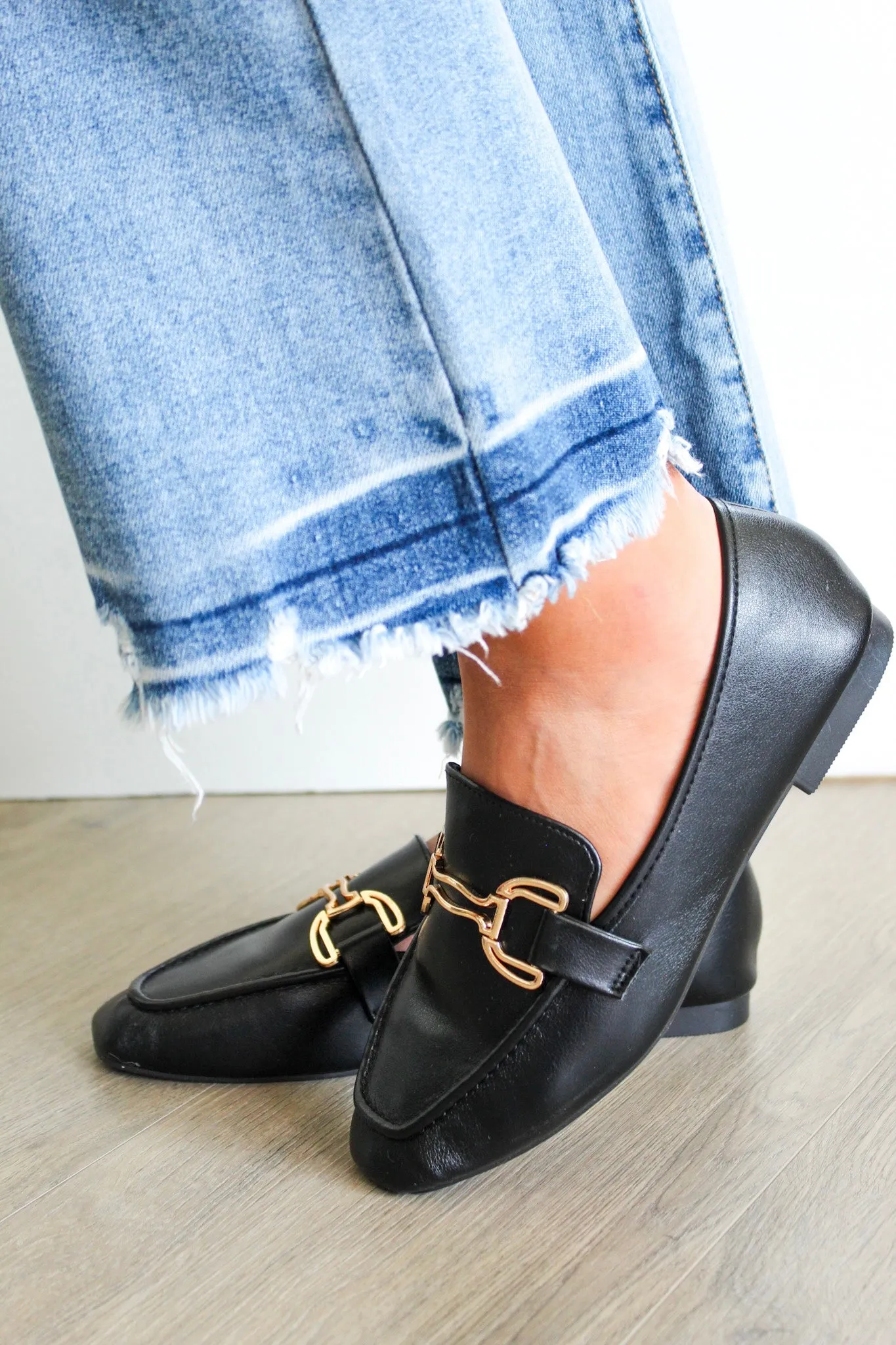 Lottie Gold Bit Loafer • Black