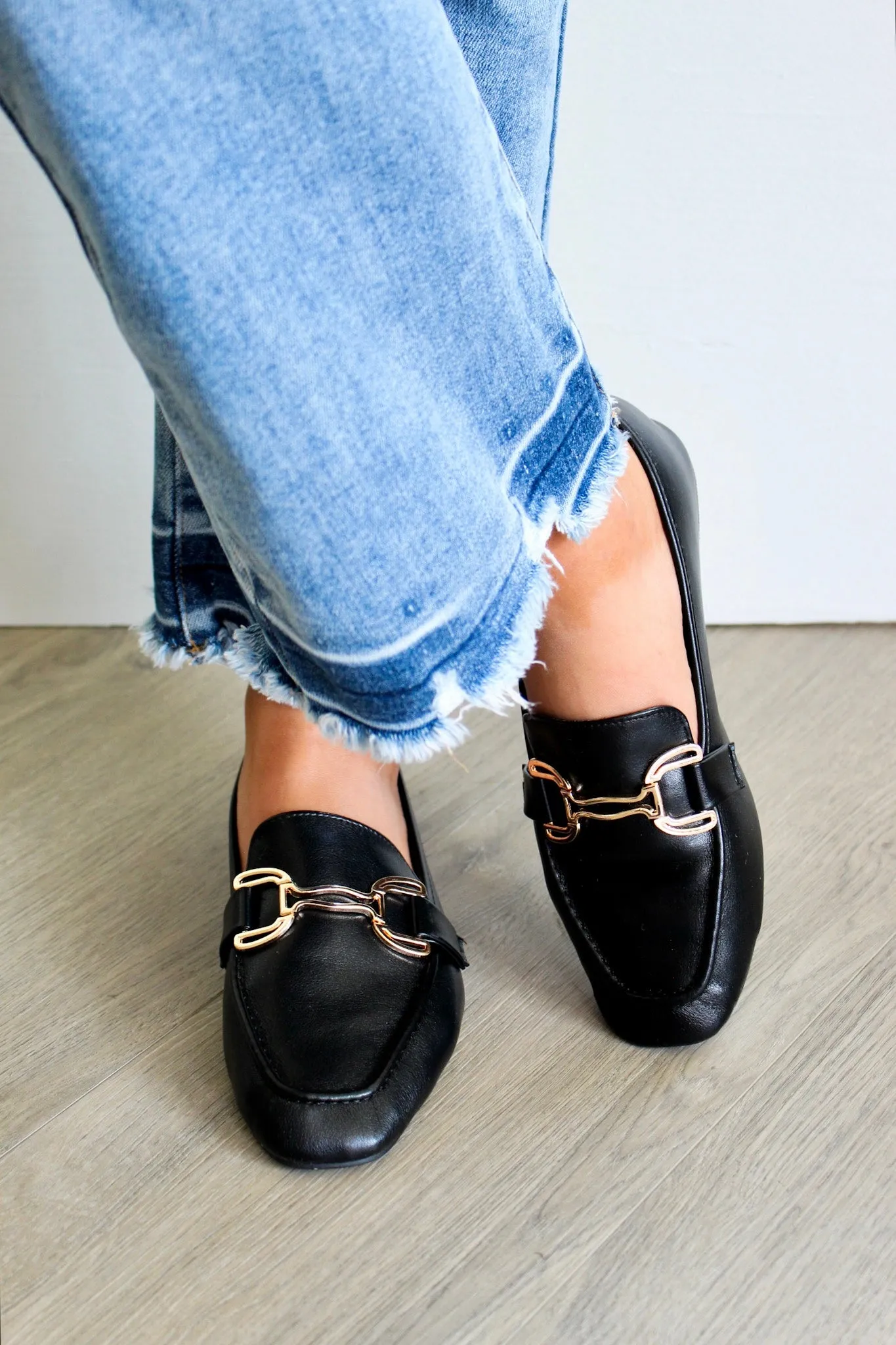 Lottie Gold Bit Loafer • Black