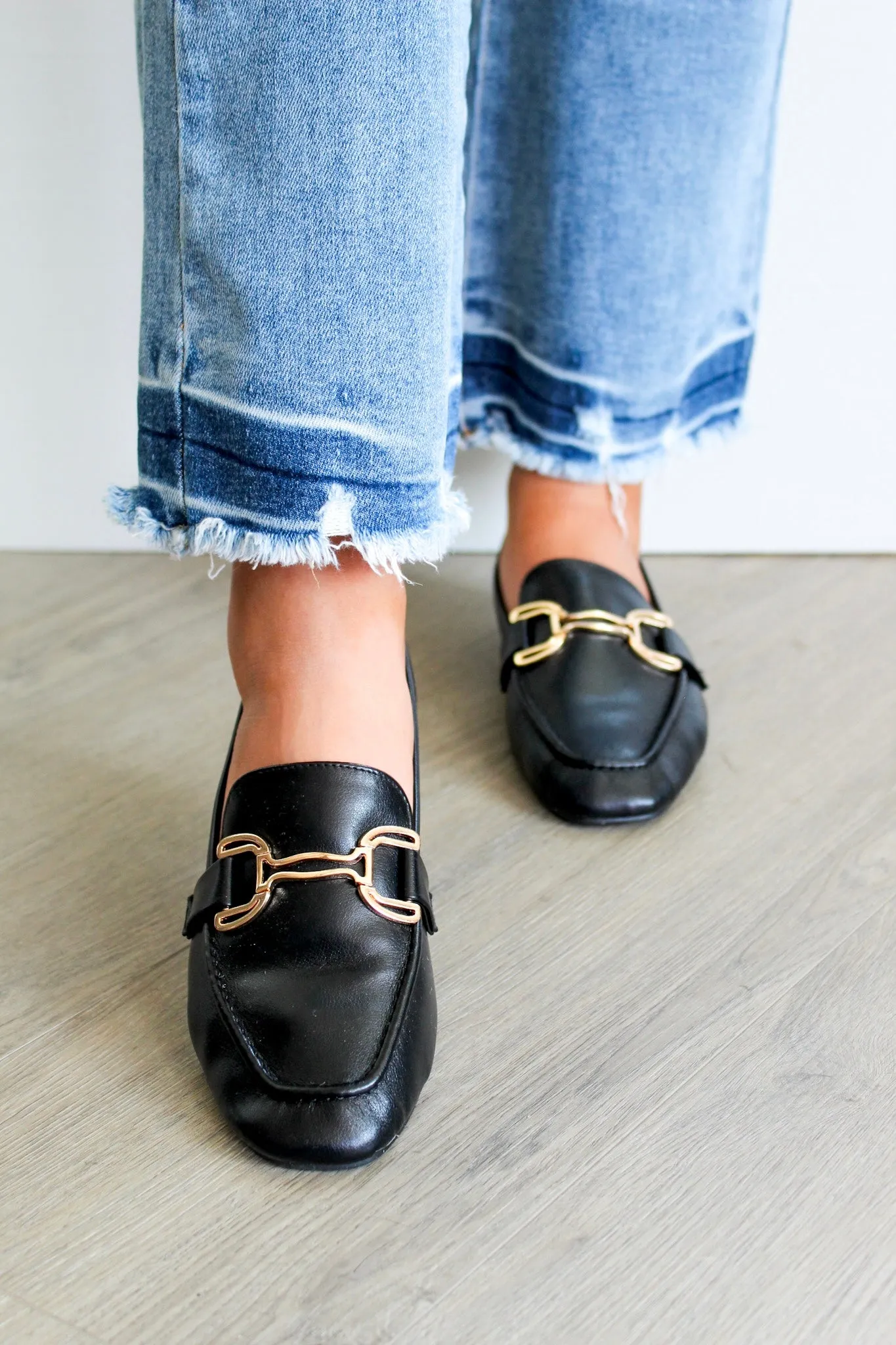 Lottie Gold Bit Loafer • Black