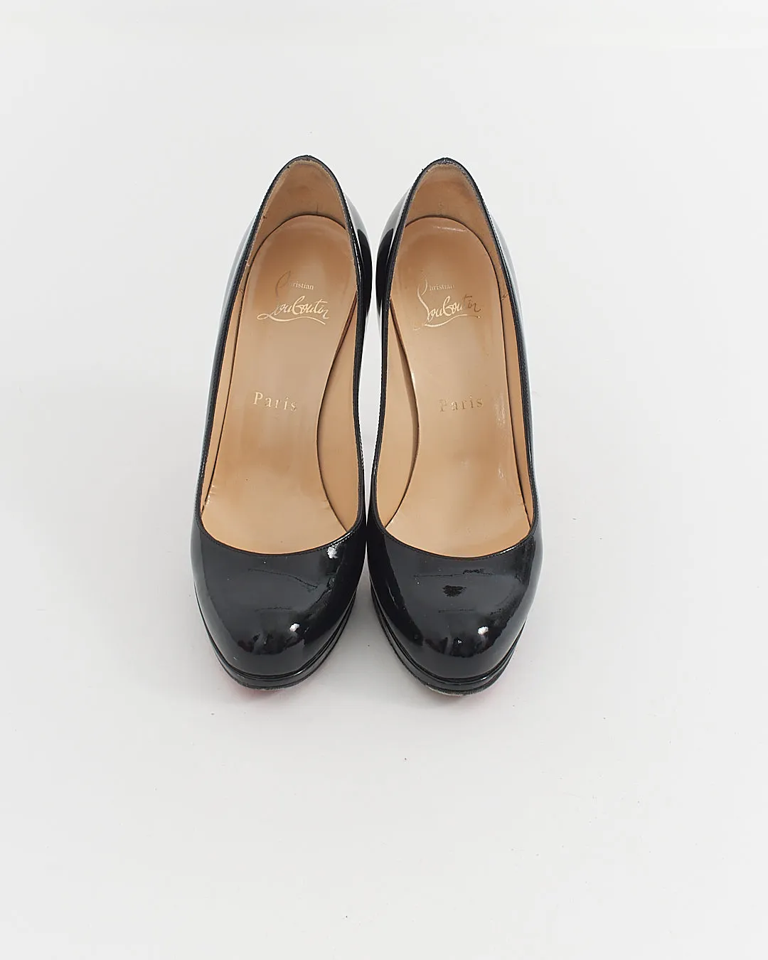 Louboutin Black Patent New Simple 85mm pumps - 36.5