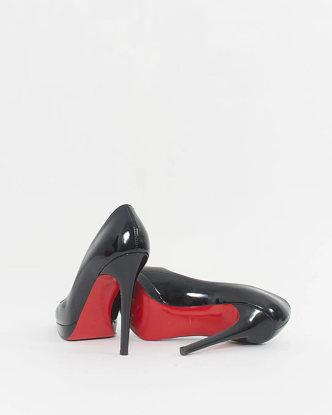 Louboutin Black Patent New Simple 85mm pumps - 36.5