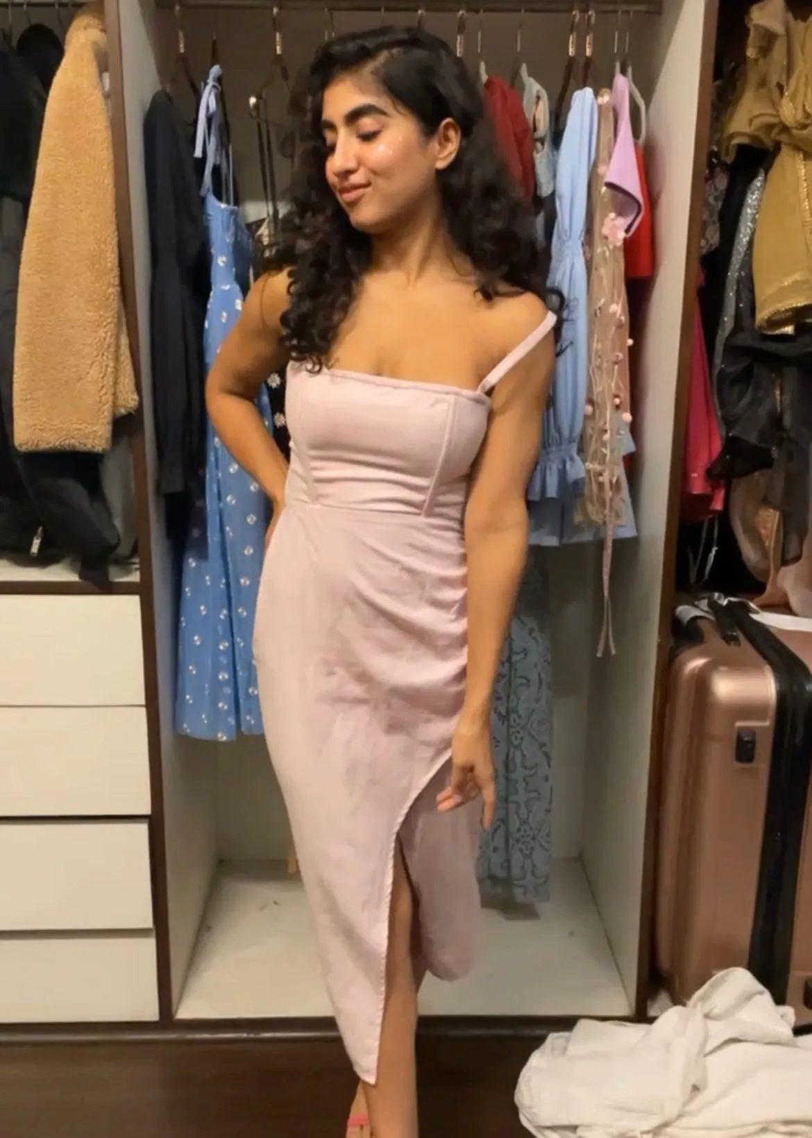 Maia Linen Corset Backless Midi Dress