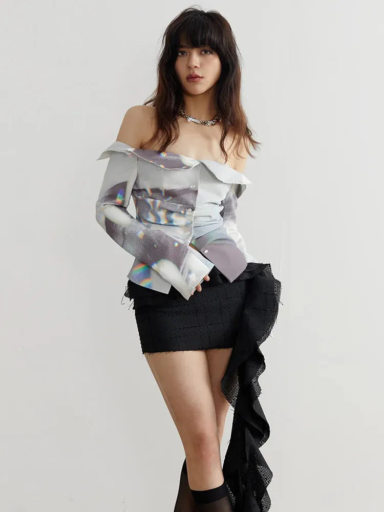 Manello Ruffle Mini Skirt
