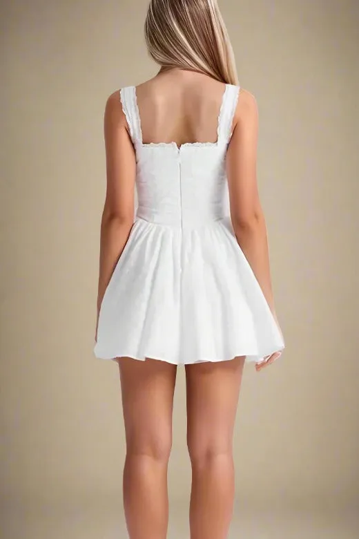 Mari Bodycon Mini Dress - White Pearl