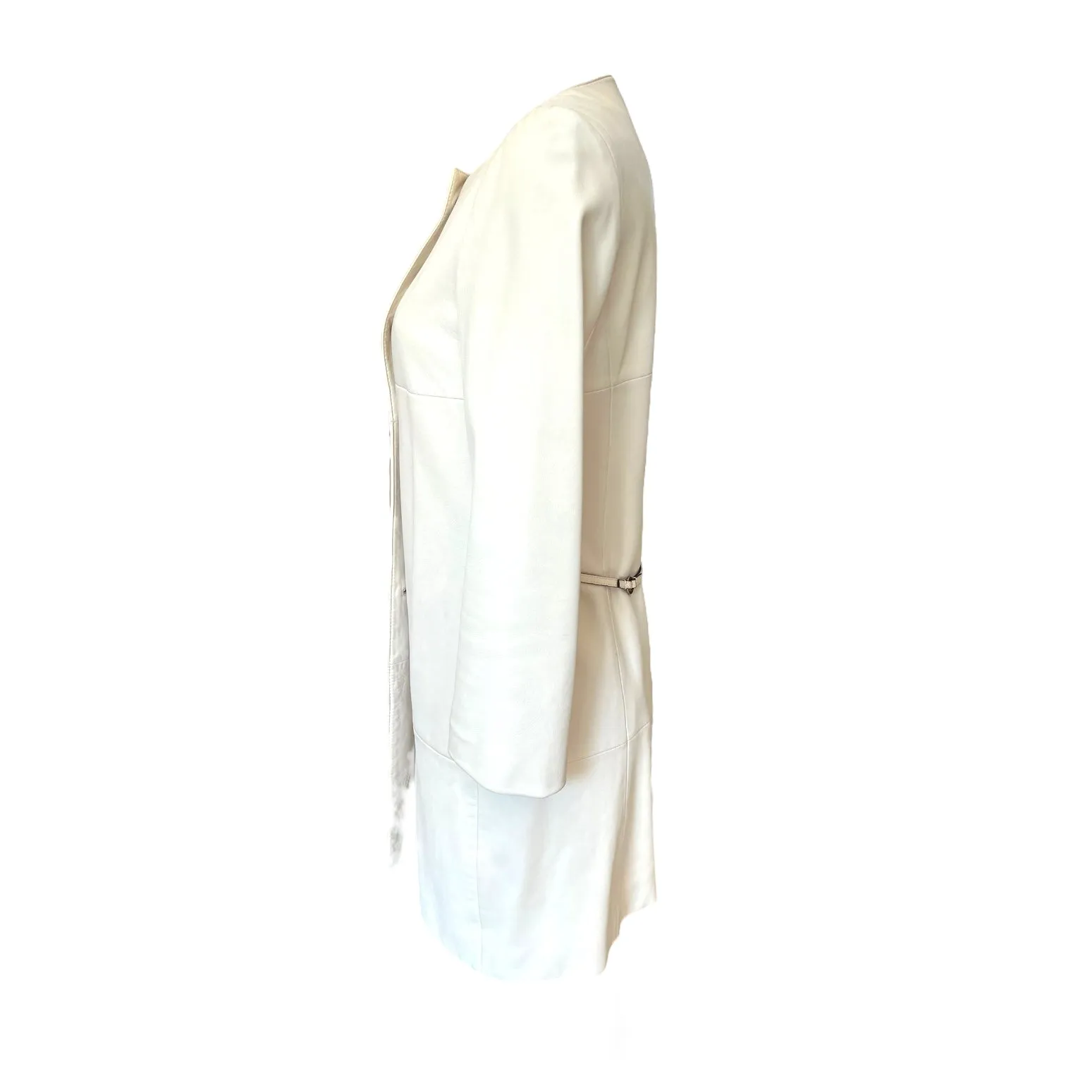 Max Mara Cream Leather Jacket