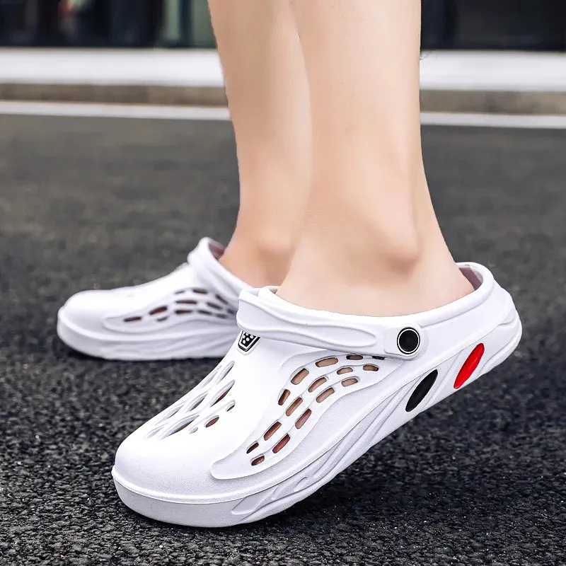 Men's Holes Sandals Hollow Breathable Flip Flops Clogs Shoes