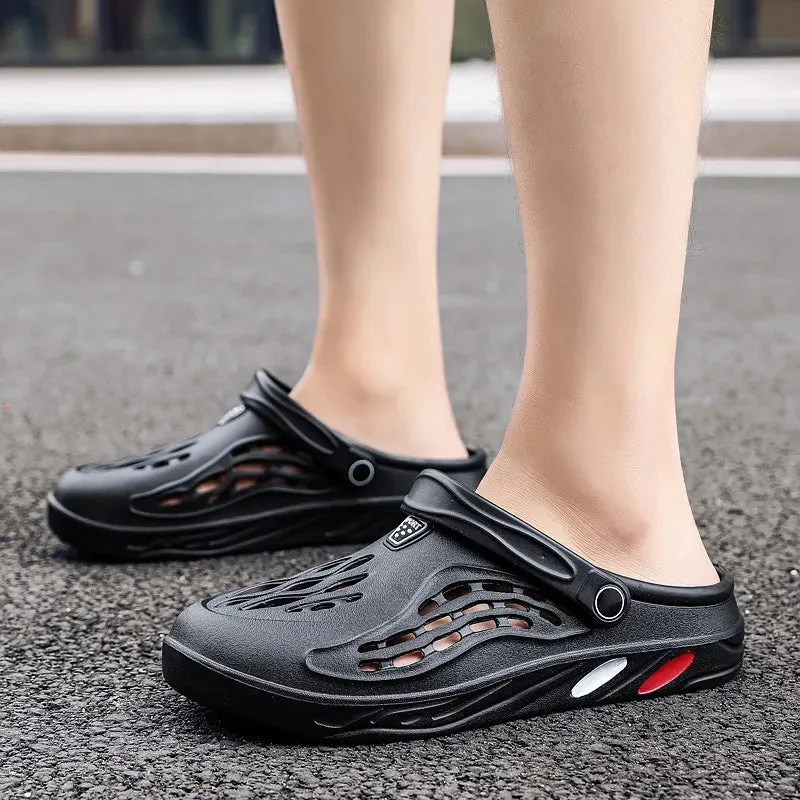 Men's Holes Sandals Hollow Breathable Flip Flops Clogs Shoes