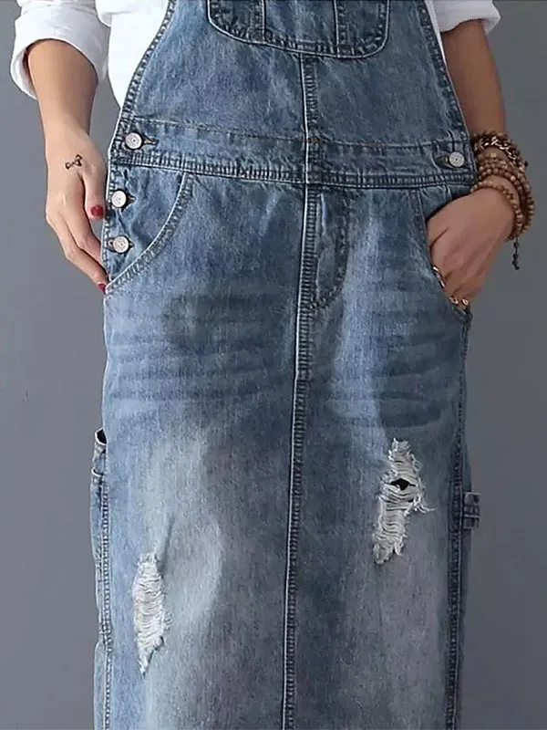 Milana® | Casual Denim Dungaree Dress